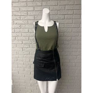 Seek The Lable Women Black Faux Leather Mini Skirt Size XS